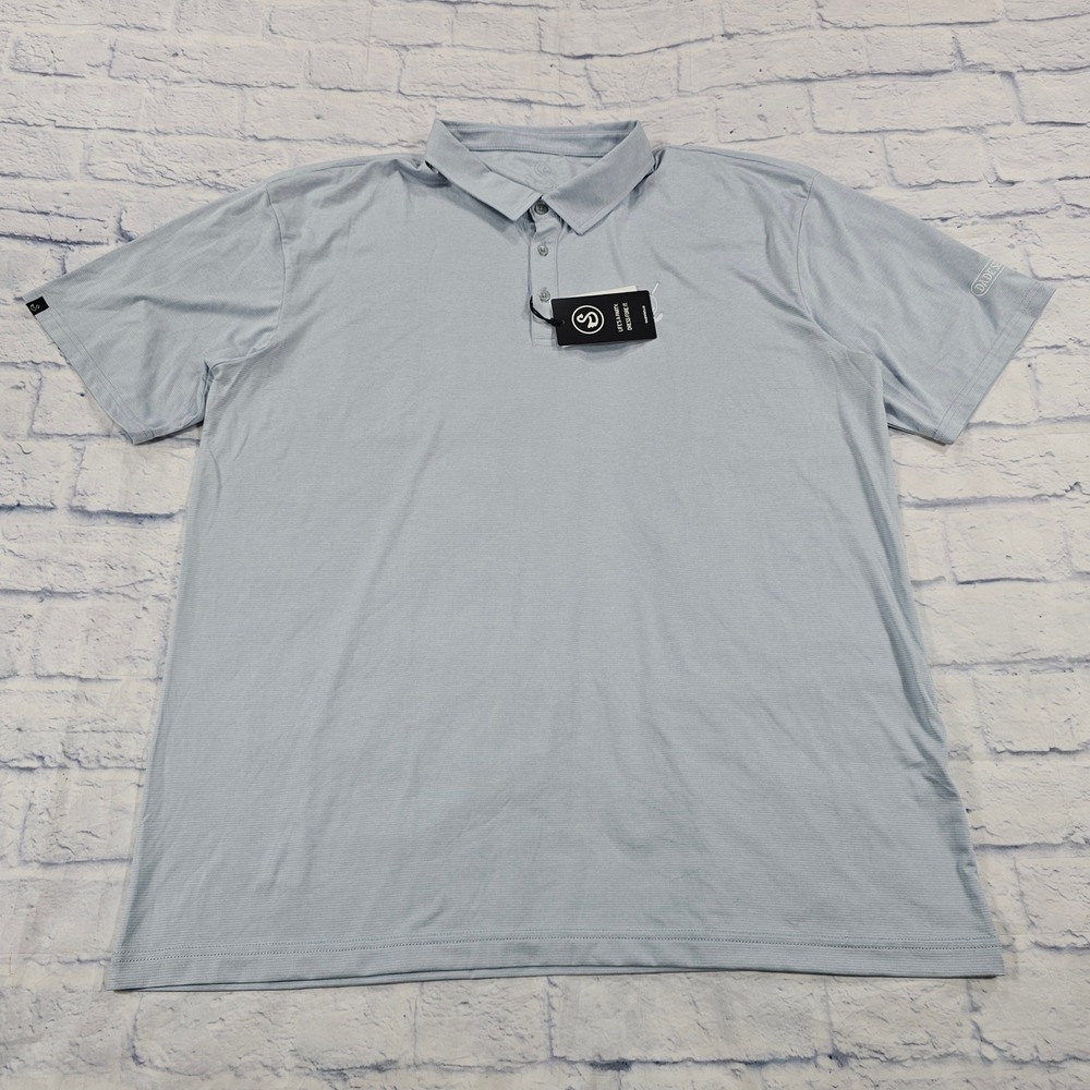 Swannies Parker Golf Polo Mens XXL Light Blue Performance Stretch Dade Service